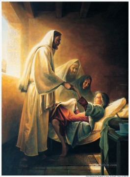 イエス Painting - ヤイロの娘を育てるイエス